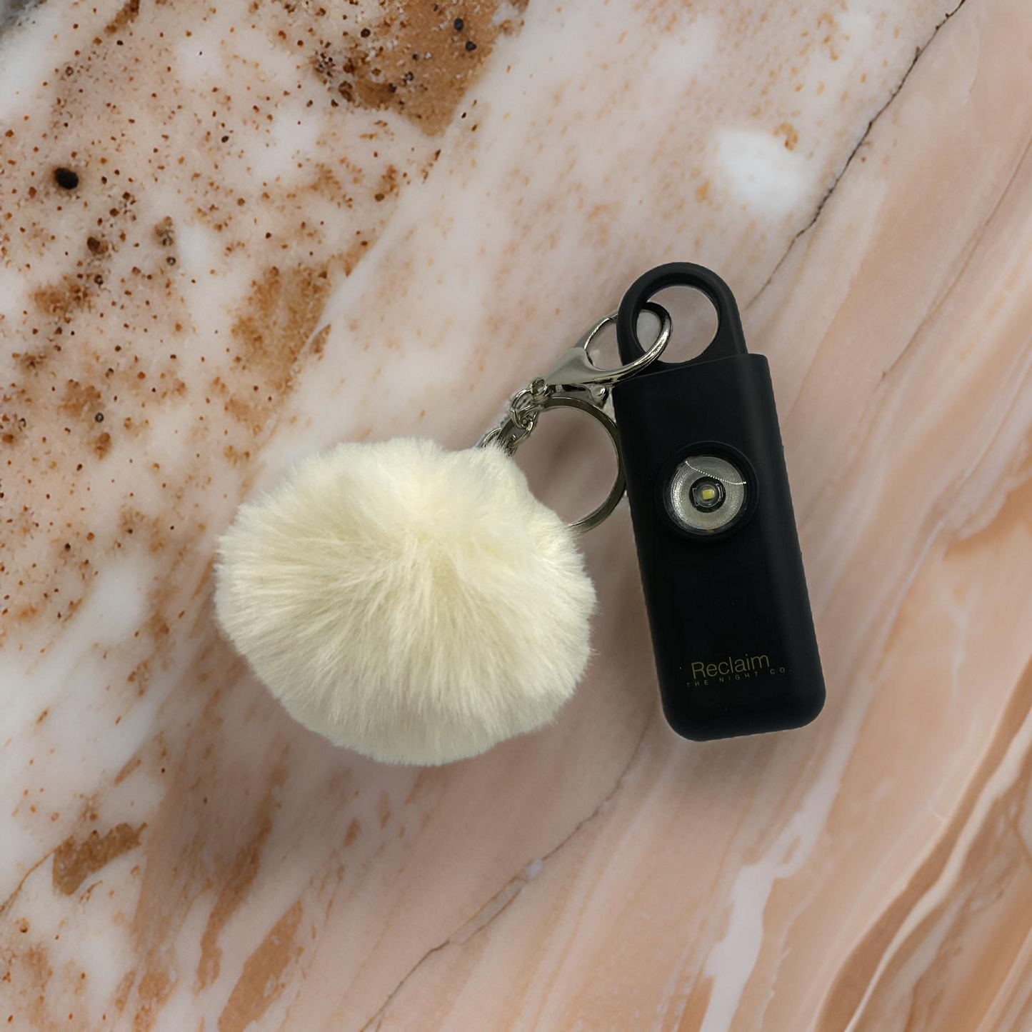 Pom Pom Keychain - White