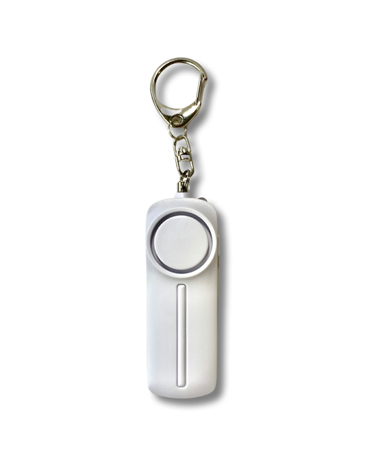 Personal Safety Keychain 130db alarm, White, LED torch