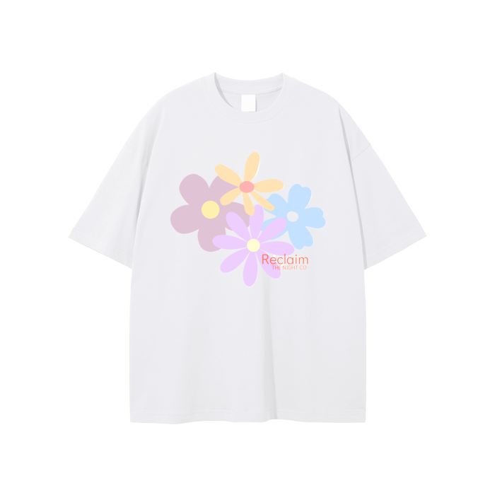 Reclaim The Night Co, Unisex Oversized 'Flower' T-Shirt, 250 GSM