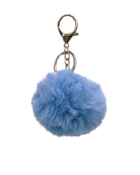 Pom Pom Keychain - Light Blue