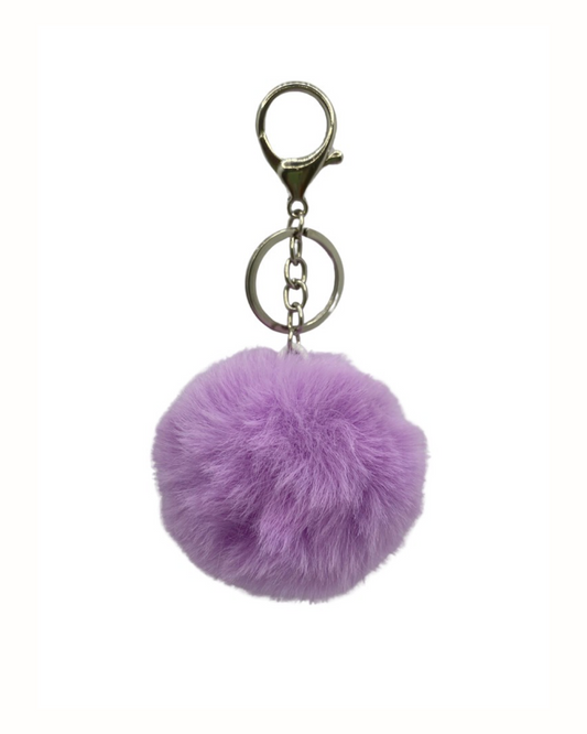 Pom Pom Keychain - Purple