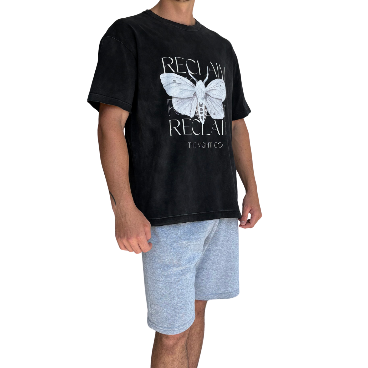 Reclaim The Night Co, Unisex Vintage Frayed Oversized 'Moth' T-Shirt, 250 GSM