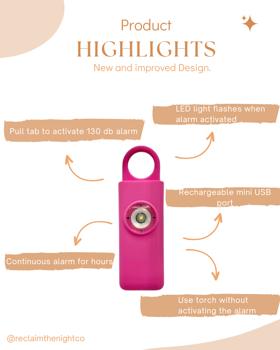 130dB Rechargeable Personal Safety Alarm