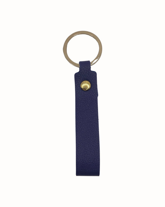 Leather Key Strap- Navy